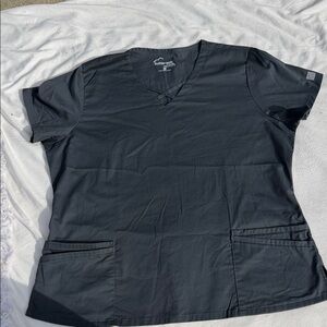 Comfortable Women's V-Neck Top in Charcoal